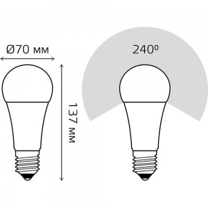 Лампа Gauss LED Elementary A67 25W E27 2100lm 4100K 73225