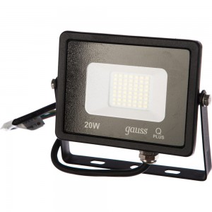 Прожектор Gauss LED Qplus 20W 1800lm IP65 6500К черный 613511320