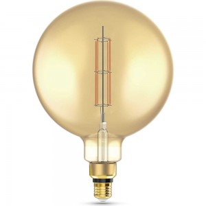 Лампа Gauss LED Vintage Filament Straight G200 6W E27 200x283mm Amber 890lm 2700K 1/6 154802118