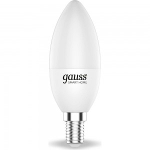Умная Wi-fi лампочка Gauss, Smart Light DIM E14 C37 5 Вт 2700-6500K, диммируемая, управление голосом/смартфоном 1100112