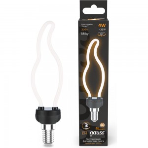 Лампа LED Gauss Filament Bulbless CT35 Milky E14 4W 330lm 2700K 35х150mm 1/10/100 1000801104