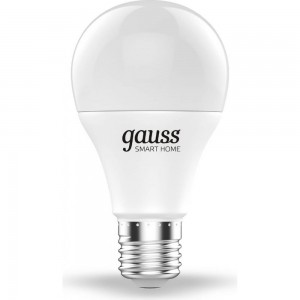 Умная Wi-fi лампочка Gauss, Smart Light DIM E27 А60 8,5 Вт 2700-6500K, диммируемая, управление голосом/смартфон��м 1050112