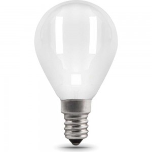 Лампа Gauss Filament, шар, 9W, 590lm, 3000К, Е14, milky, диммируемая, LED, 1/10/50 105201109-D