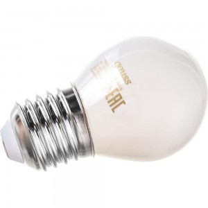 Лампа Gauss Filament, шар, 9W, 590lm, 3000К, Е27, milky, диммируемая, LED, 1/10/50 105202109-D