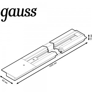 Встраиваемый шинопровод GAUSS 1м белый с адаптером питания и заглушкой 1/20 TR127