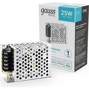 Блок питания Gauss Basic 12V 25W IP20 1/140 BT501