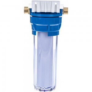 Магистральный фильтр для воды со сменным картриджем Гейзер 1П прозрачный 3/4 32009