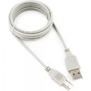 Кабель Gembird USB 2.0 AM/BM, 1.8м, серый, пакет CC-USB2-AMBM-6