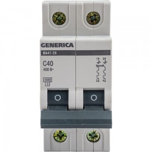 Автоматический выключатель GENERICA ВА47-29 MVA25-2-040-C