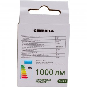 Светодиодная лампа GENERICA MR16 софит 10Вт 230В 3000К GU5.3 LL-MR16-10-230-30-GU5-G