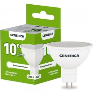 Светодиодная лампа GENERICA MR16 софит 10Вт 230В 4000К GU5.3 LL-MR16-10-230-40-GU5-G