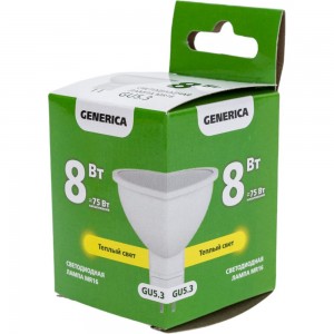 Светодиодная лампа GENERICA MR16 софит 8Вт 230В 3000К GU5.3 LL-MR16-08-230-30-GU5-G