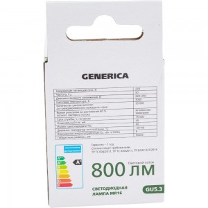 Светодиодная лампа GENERICA MR16 софит 8Вт 230В 3000К GU5.3 LL-MR16-08-230-30-GU5-G