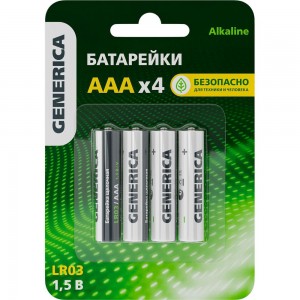 Щелочная батарейка GENERICA alkaline, lr03/aaa ABT-LR03-ST-L04-G