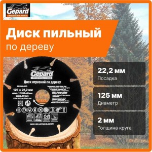 Отрезной круг по дереву Gepard GP0908-125 