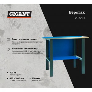 Верстак-стол 1000х685х850 Gigant ВС G-ВС-1