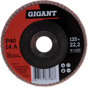 Круг лепестковый торцевой (125x22.2 мм; P40) Gigant GRF-40