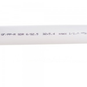 Труба Gigant PP-R белая, армированная стекловолокном SDR 6 (PN25) 32x5.4 мм, 2 м GSG-9