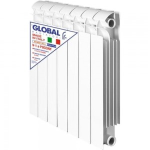 Биметаллический радиатор Global STYLE PLUS 500 12 секций боковое подключение RAN30G1197ELMH