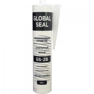 Силиконовый санитарный герметик GlobalSeal GS-28 (белый; 290 гр) 3280113