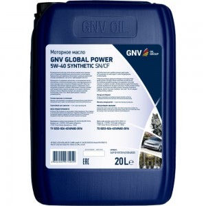 Моторное масло GNV Global Power Synthetic 5W-40, A3/B4, SN/CF, канистра 20 л GGP1011072014510540020