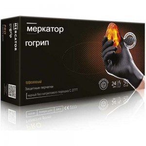 Профессиональные нитриловые перчатки gogrip, черные, размер М, 25 пар RP30023003_0001