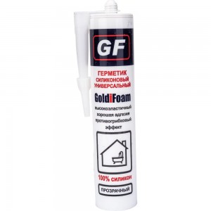 Универсальный силиконовый герметик GoldiFoam прозрачный 260 мл GFsilun_transp