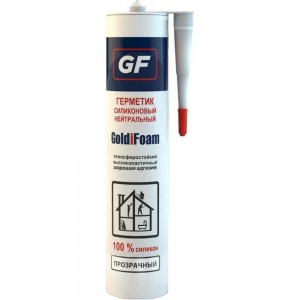 Силиконовый нейтральный герметик GoldiFoam GF бесцветный, 260 мл 20011