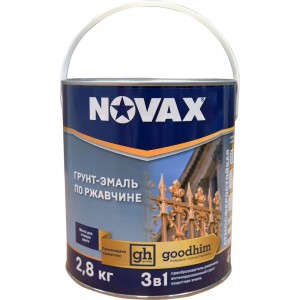 Грунт-эмаль Goodhim NOVAX 3в1 желтый RAL 1021, глянцевая, 2,8 кг 10915