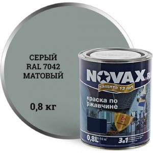 Грунт-эмаль Goodhim NOVAX 3в1 серый RAL 7042, матовая, 0,8 кг 10809