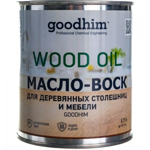 Масло-воск для деревянных столешниц и мебели Goodhim бесцветный, 0,75 л 24412
