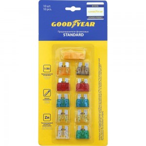 Набор флажковых пластиковых предохранителей Goodyear Стандарт 10 шт. GY003052