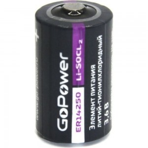 Батарейка GoPower 14250 1/2AA PC1 Li-SOCl2 3.6V (1/10/500) 00-00015329