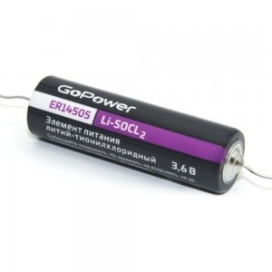 Батарейка GoPower 14505 PC1 Li-SOCl2 3.6V с выводами (1/10/500) 00-00015332