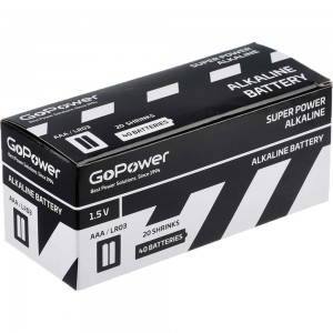 Батарейка GoPower LR03 AAA Alkaline 1.5V 40 штук 00-00015600