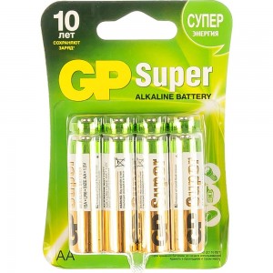 Алкалиновые батарейки GP 8 шт Super Alkaline 15А АA 15A-CR8