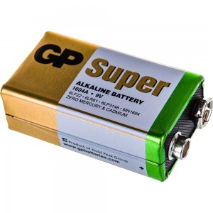 Алкалиновая батарейка GP Крона 1 шт Super Alkaline 1604A-5CR1 10/200
