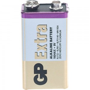 Алкалиновая батарейка GP Крона 1 шт Extra Alkaline 1604AX-5CR1 Extra 10/200