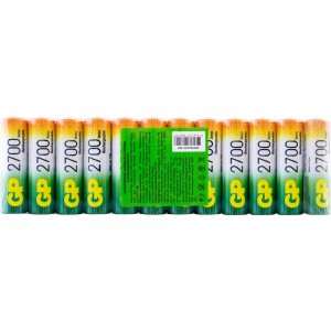 Аккумуляторные пальчиковые батарейки АА GP hr6 2700 mah/мАч ni-mh 12 штук в упаковке 270AAHC-B12