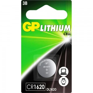 Литиевая дисковая батарейка GP lithium cr1620 - 1 шт. в блистере GP CR1620-7C1