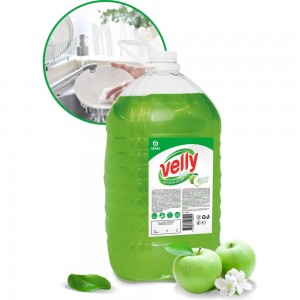 Средство для мытья посуды Grass Velly light зеленое яблоко, 5 кг 125469