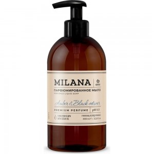 Жидкое парфюмированное мыло Grass Milana Amber&Black Vetiver 300 мл 125711
