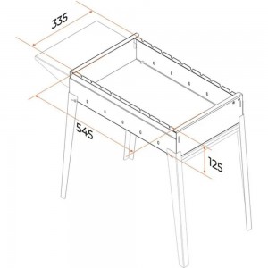Складной мангал с боковой полкой GRATAR Классика МКЛ 600
