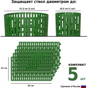 Защита стволов деревьев, кустарников и цветов Green зелёный, 35x21 см glade Z01