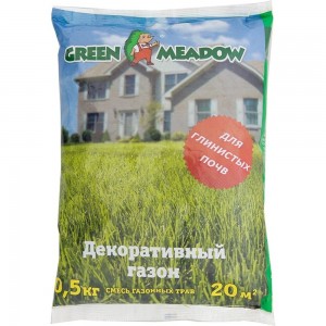 Семена газона GREEN MEADOW Декоративный газон для глинистых почв 0.5 кг 4607160331317