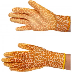 Садовые перчатки Grinda, прозрачное PU покрытие, 13 класс вязки, коричневые, размер M 11292-M