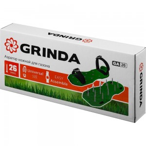 Ножной аэратор для газона со стальными шипами Grinda GA-26 26 шипов длиной 50мм 422111