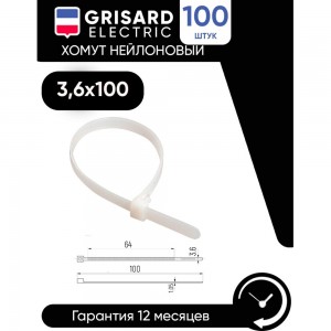 Хомут Grisard Electric 3,6x100 мм, нейлон, 100 шт. GRE-010-0008