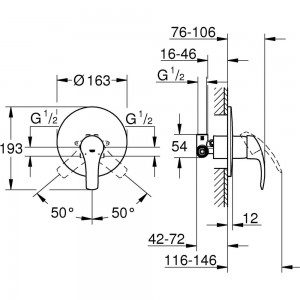 Встраиваемый смеситель для душа Grohe Eurosmart 2015 включает встроенный механизм 33556002