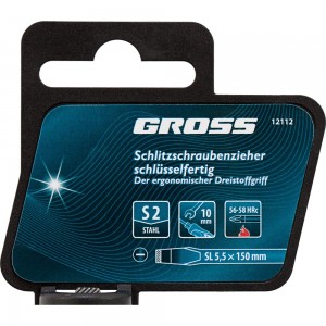 Отвертка GROSS SL5.5x150 мм 12112